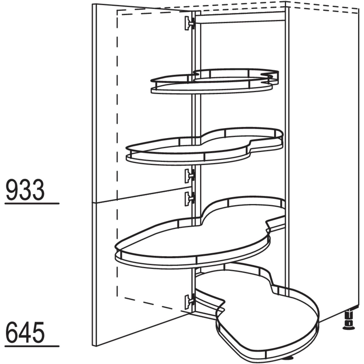 Nobilia XL-Eck-Highboard mit Schwenkauszug HESA100-60-X 33584
