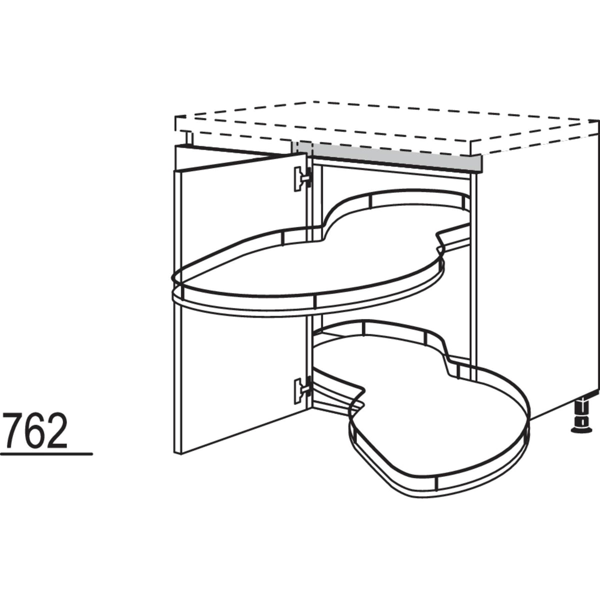 Nobilia XL-Eckschrank mit Schwenkauszug NUESA90-45-X 57190