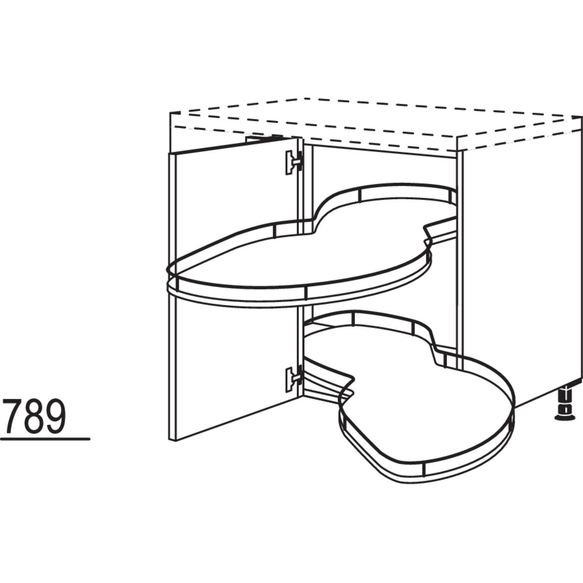 Nobilia XL-Eckschrank mit Schwenkauszug UEDSA100-60-X 37192