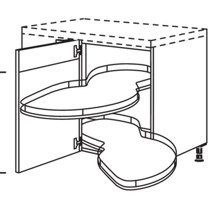 Nobilia XL-Eckschrank mit Schwenkauszug UESAV90-45-X 36190