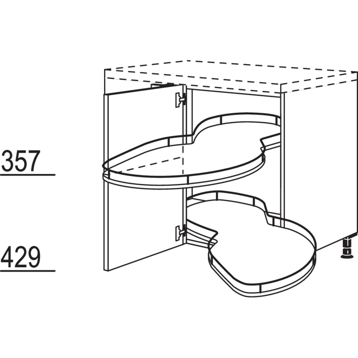 Nobilia XL-Eckschrank mit Schwenkauszug UEVA90-45-X 38190