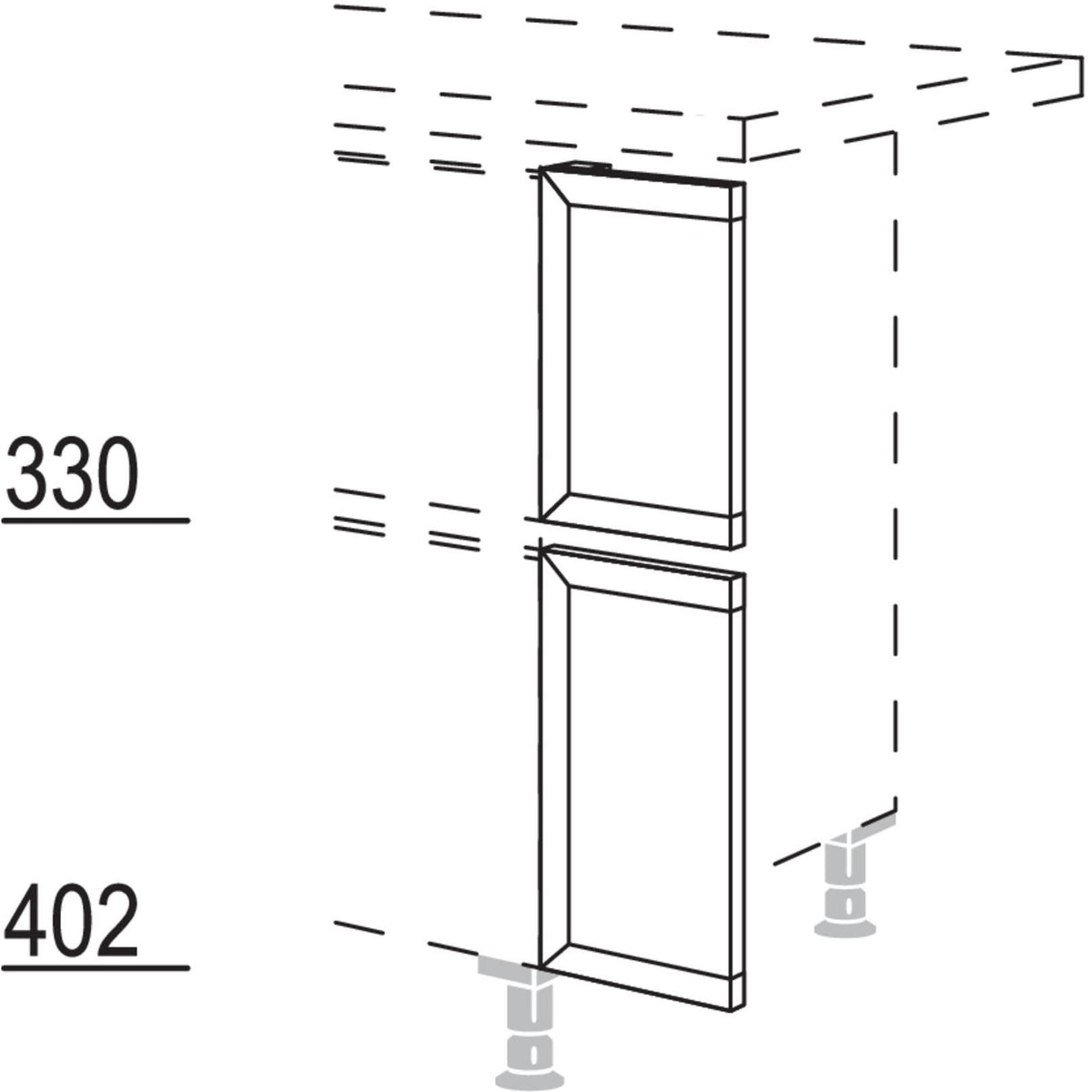 Nobilia XL-Frontpassstück in geteilter Optik NUPDT20-X 57230