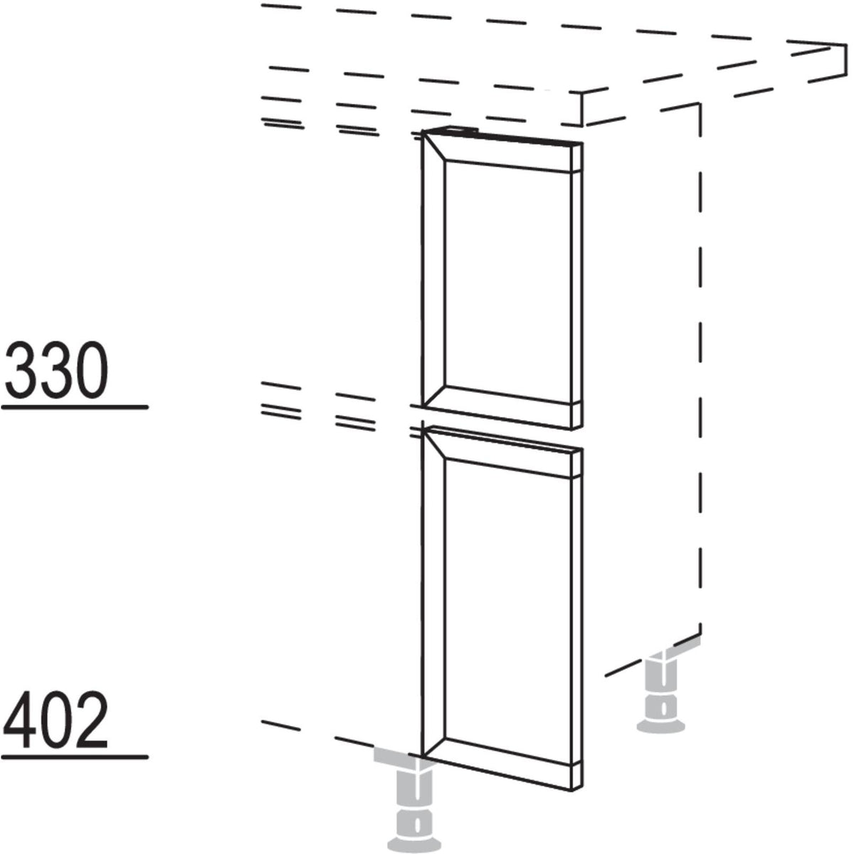Nobilia XL-Frontpassstueck in geteilter Optik NUPDT20-X 57230