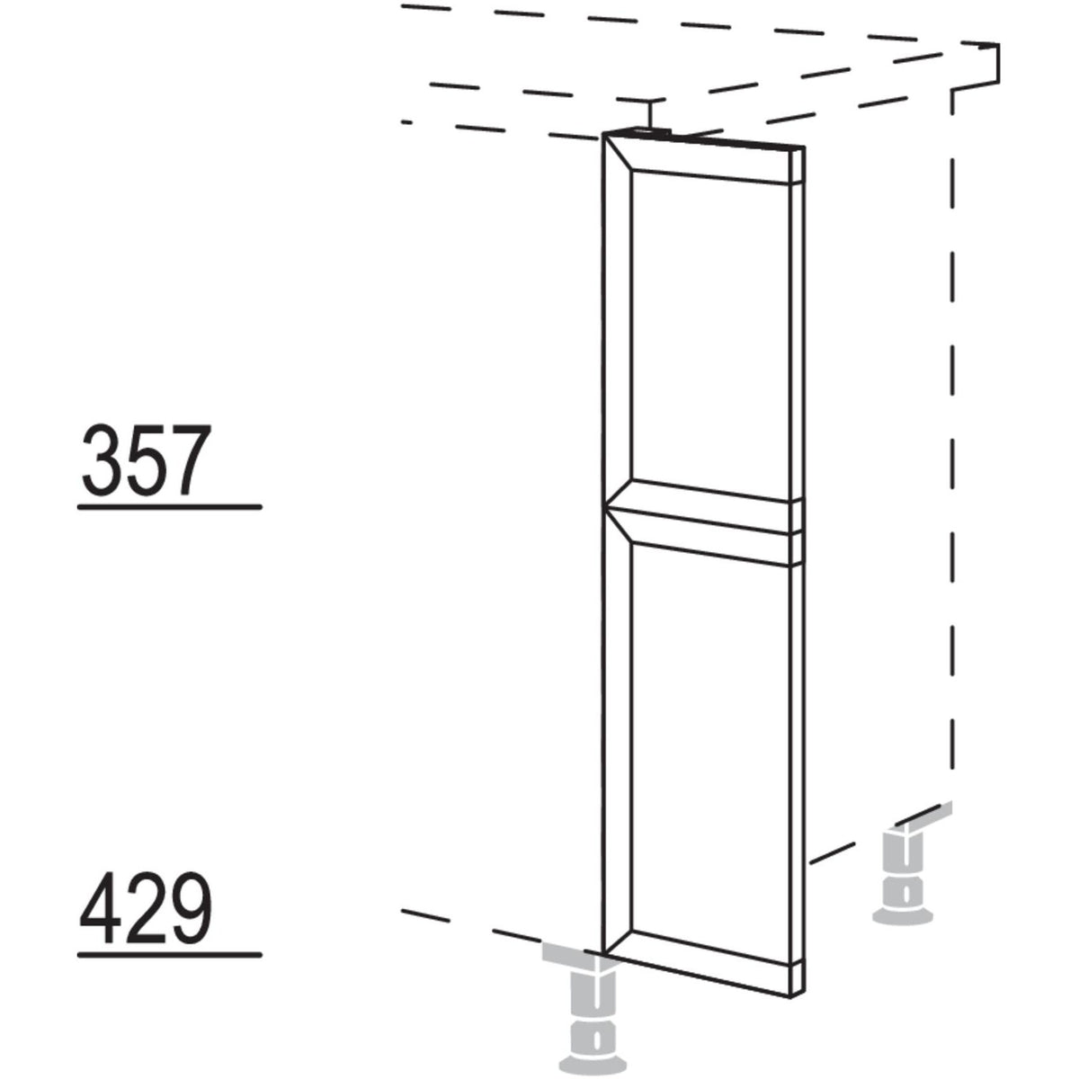 Nobilia XL-Frontpassstueck in geteilter Optik UPF-VD2A20-X 35116