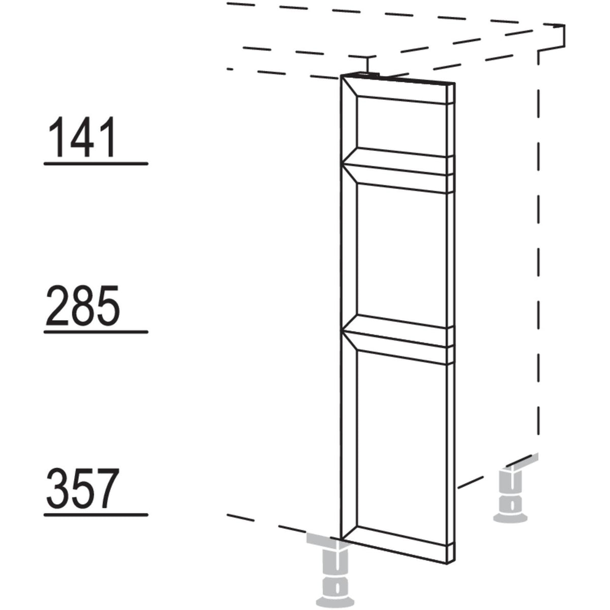 Nobilia XL-Frontpassstück in geteilter Optik UPF-VS2A20-X 35230