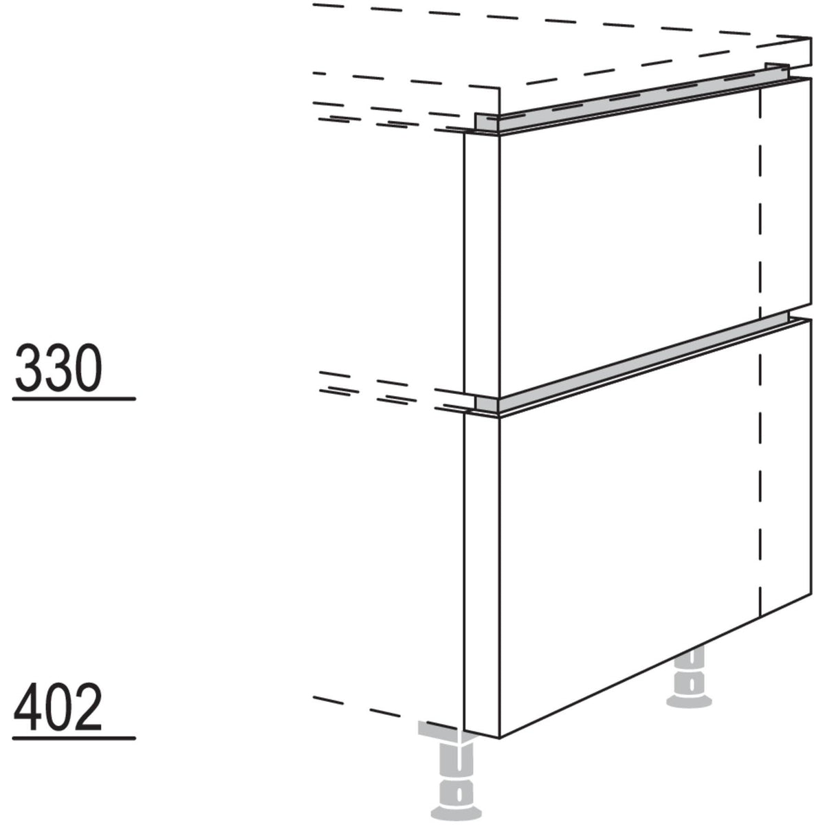 Nobilia XL-Frontwange für Raumplanungen in geteilter Optik NUWFRT50-95-X 57970