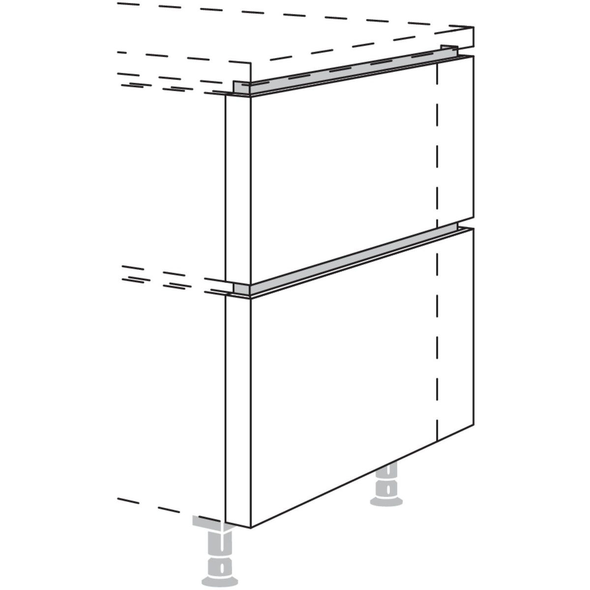 Nobilia XL-Frontwange fuer Raumplanungen in geteilter Optik NUWFRT50-106-X 57974