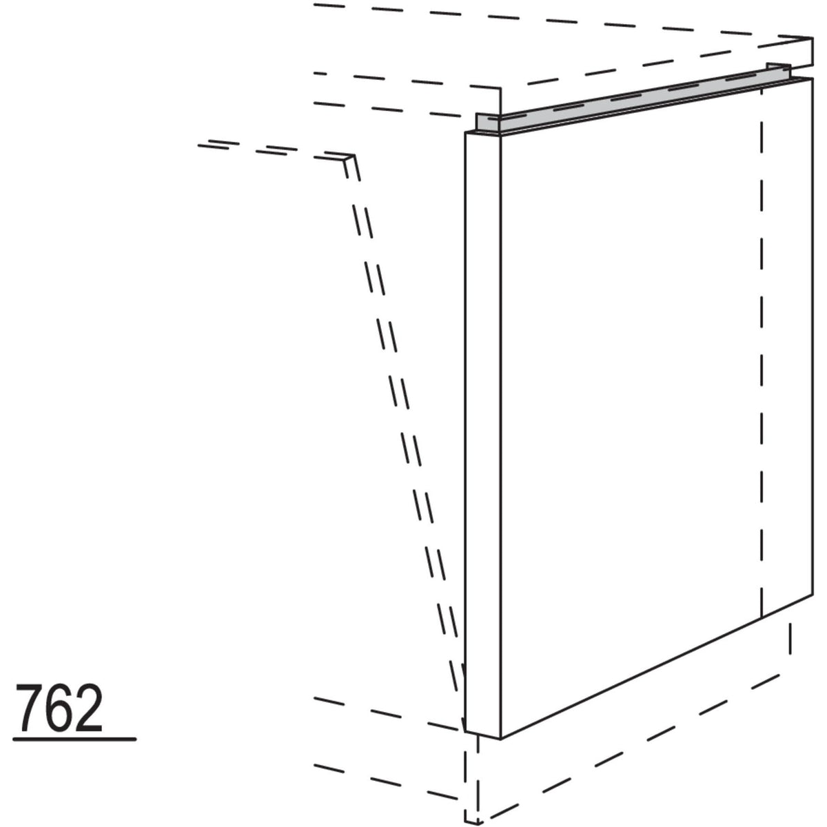 Nobilia XL-Frontwange für Raumplanungen mit vollintegriertem NUWFRG50-95-X 57979