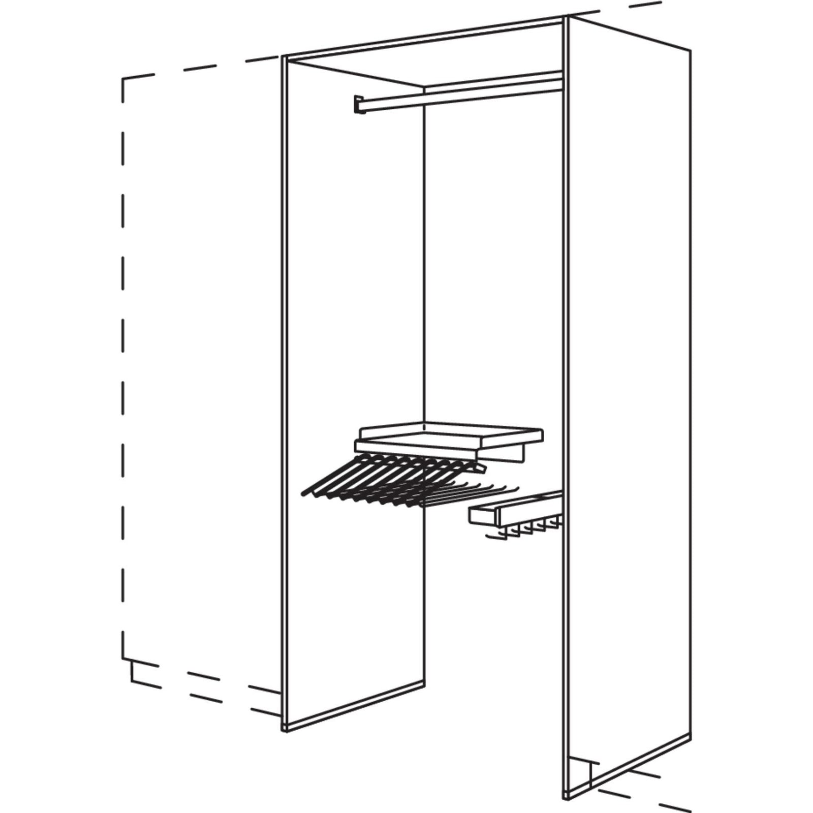 nobilia XL-garderobekast aanbouwdeel HWGASHK100-2X