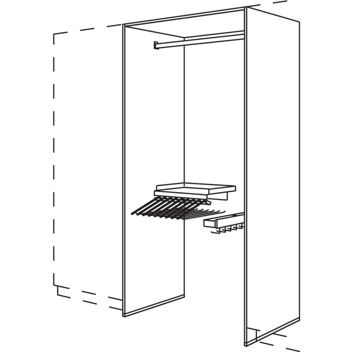 Nobilia XL-Garderoben-Anbauelement HWGASHK100-2X 43301