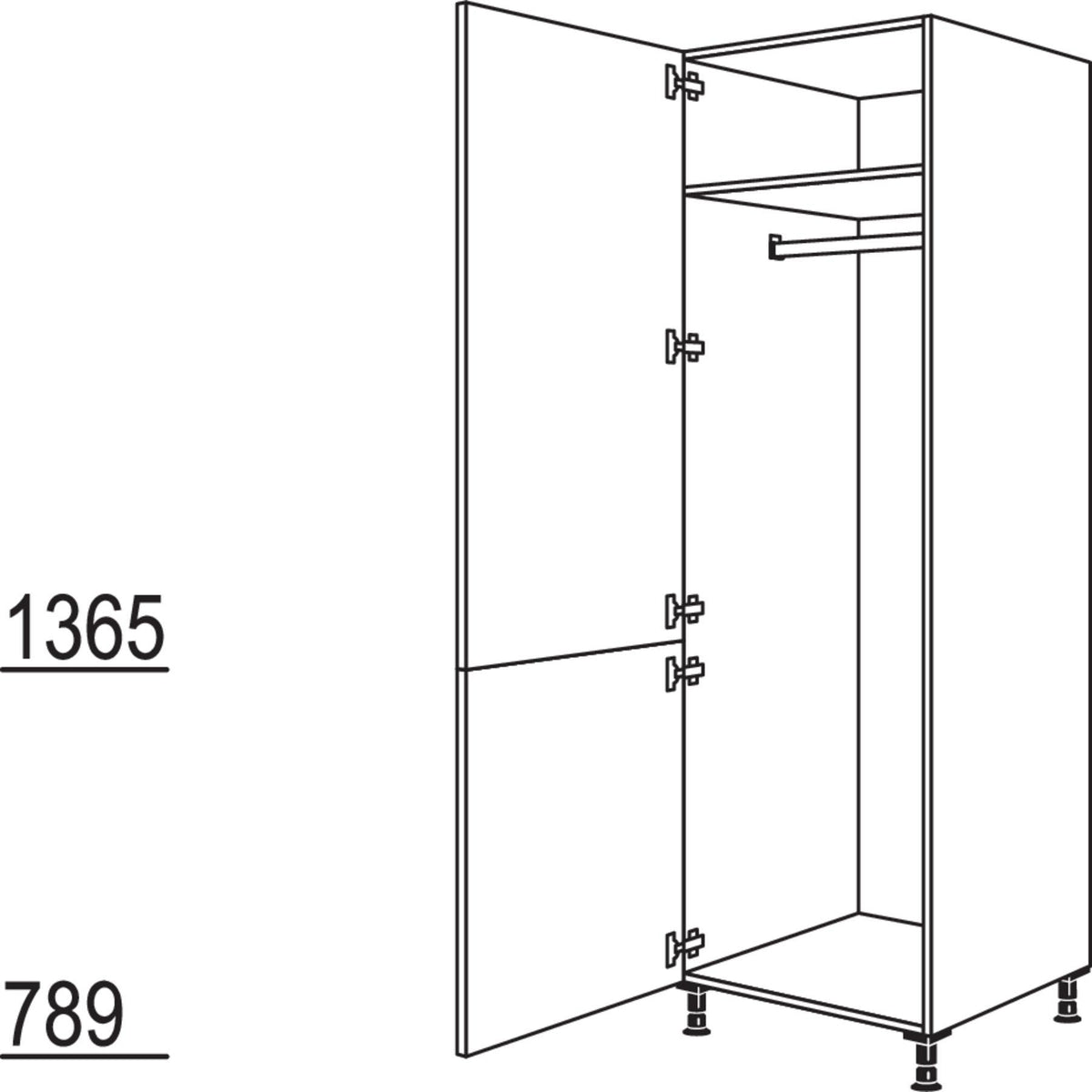 Nobilia XL-Garderobenschrank HDWG60-2X 40279