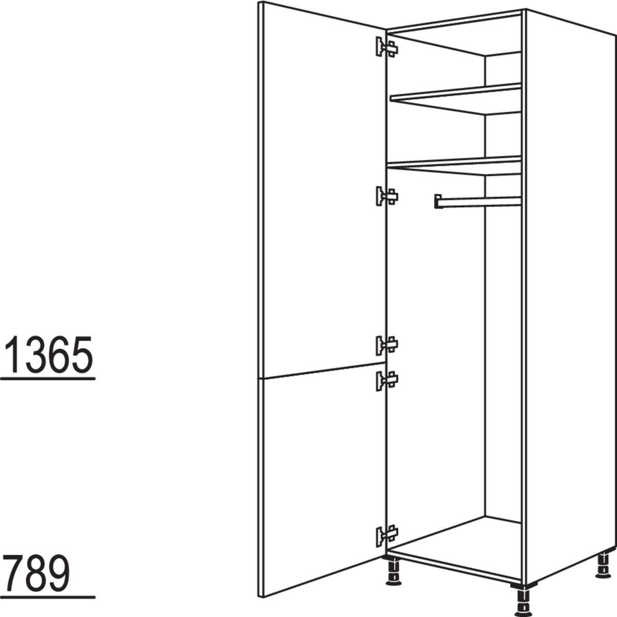 Nobilia XL-Garderobenschrank HDWG60-2X 40279
