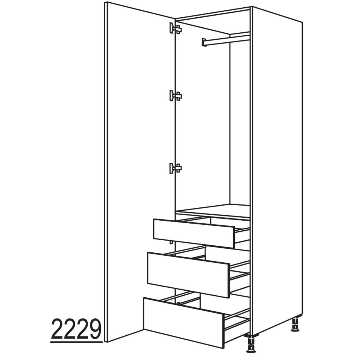 nobilia XL-Garderobenschrank HWGIAF40-3X 53274