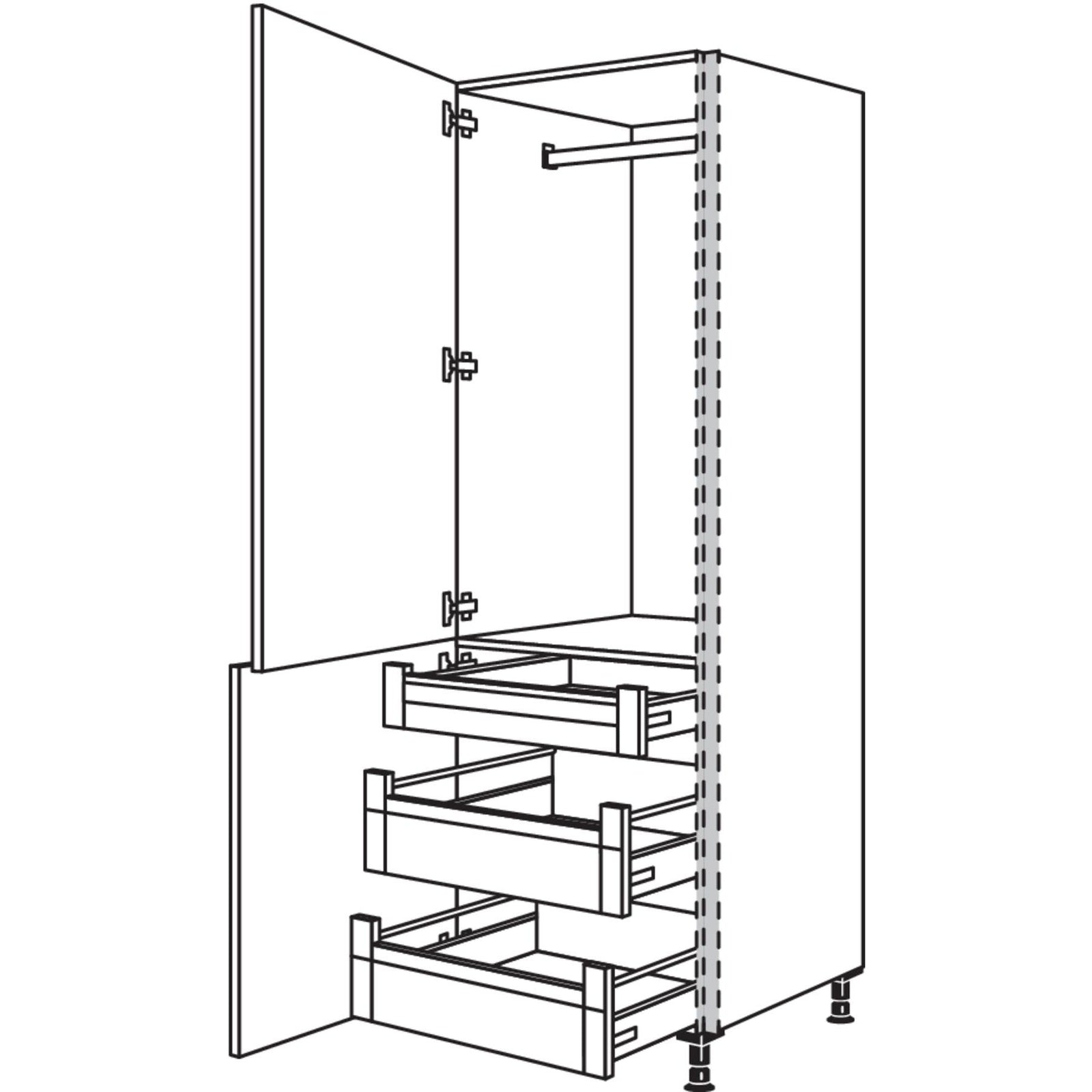 nobilia XL-armario guardarropa NHSWGIA40-1X 40 cm