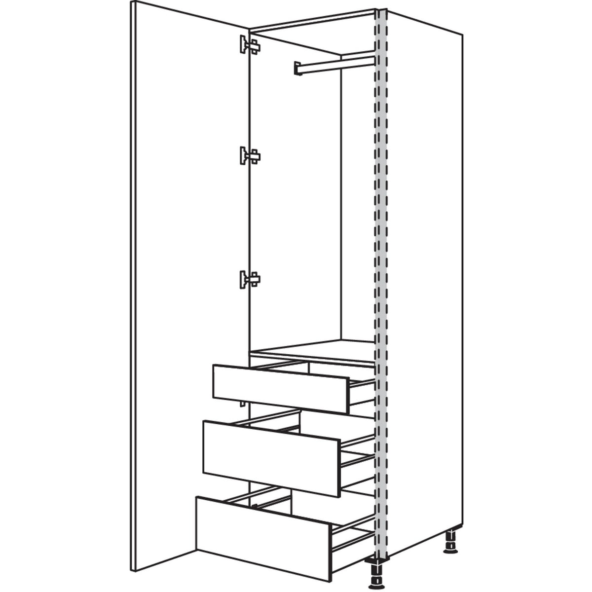 nobilia XL-Garderobenschrank NHSWGIAF60-3X 56960