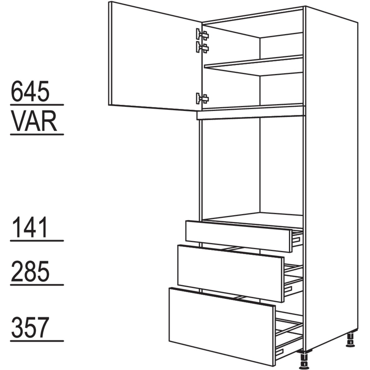 Nobilia XL-Geraete-Umbau Backofen GAOS2A76-3X 51809