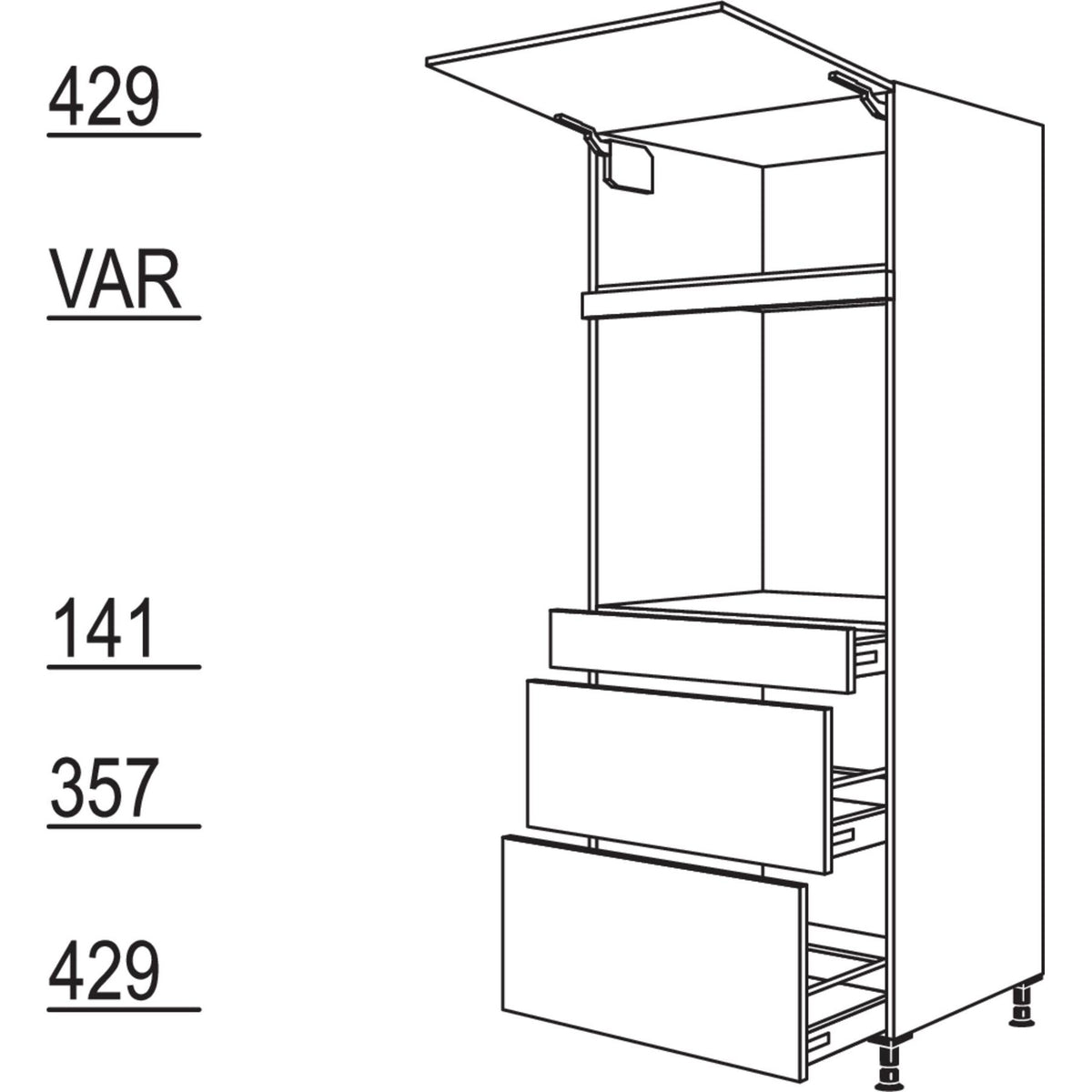 Nobilia XL-Geraete-Umbau Backofen GDAOS2A76-2X 41802