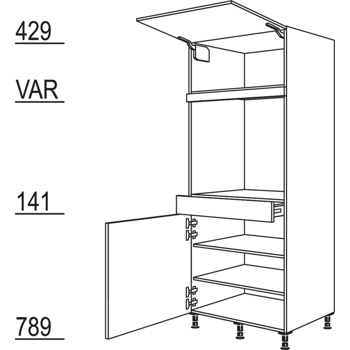 Nobilia XL-Geräte-Umbau Backofen GDAOS76-2X 41808