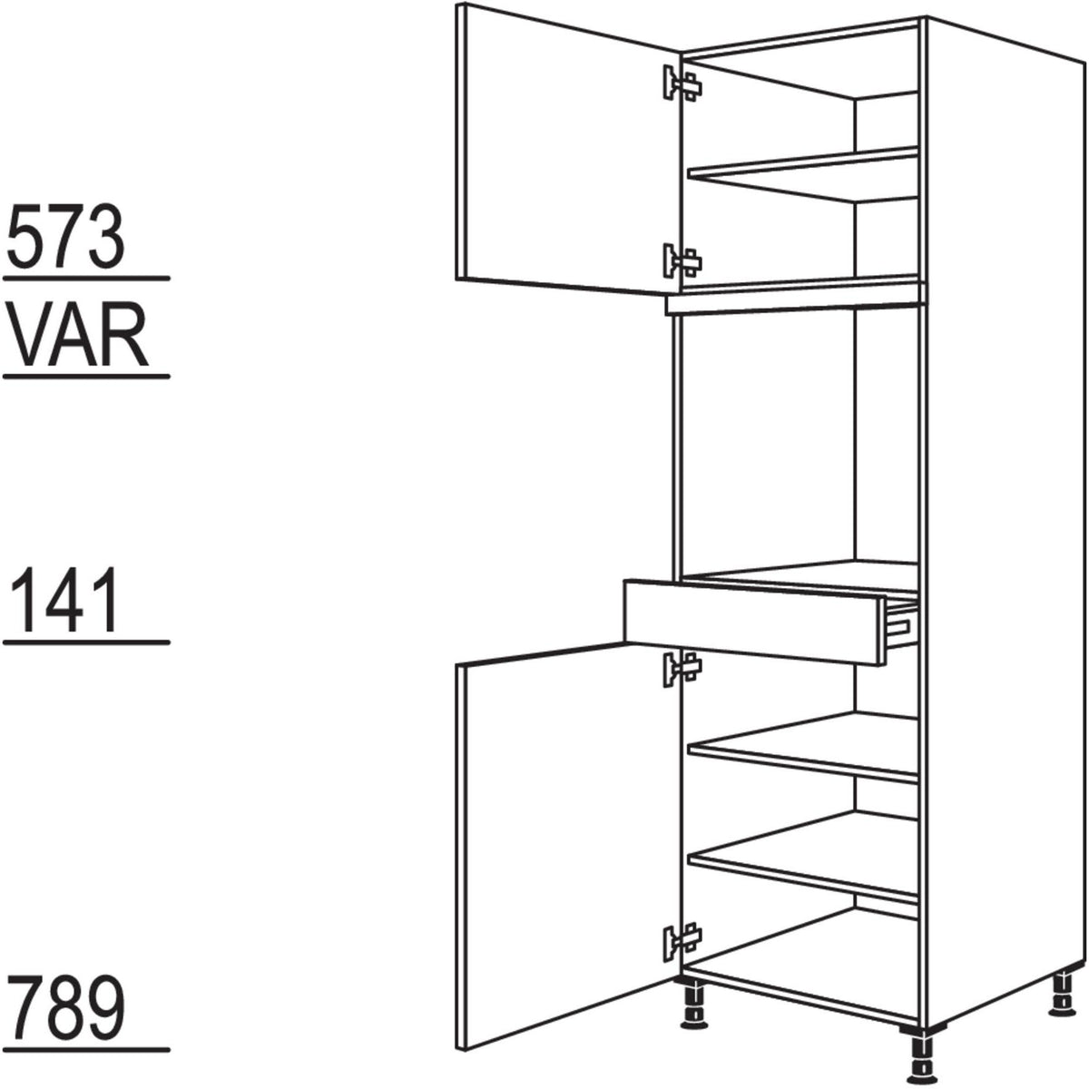 Nobilia XL-Geräte-Umbau Backofen GDOS-2X 42707