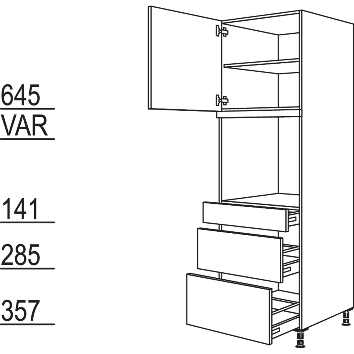 Nobilia XL-Geraete-Umbau Backofen GOS2A-1X 32708