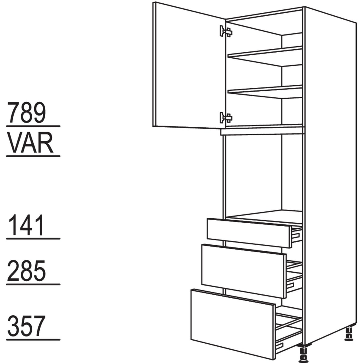 Nobilia XL-Geraete-Umbau Backofen GOS2A-3X 52708