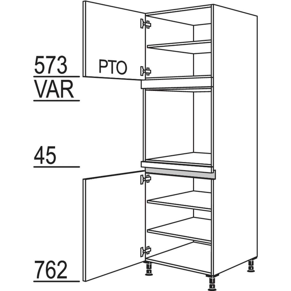 nobilia XL-Geraete-Umbau Backofen LGO-1X 33322
