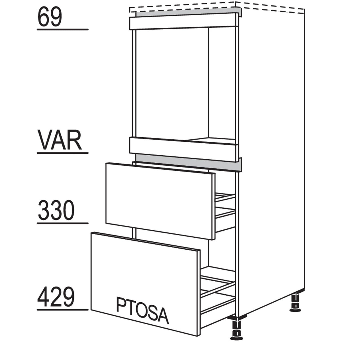 nobilia XL-Geraete-Umbau Backofen LGO2A-X 53408