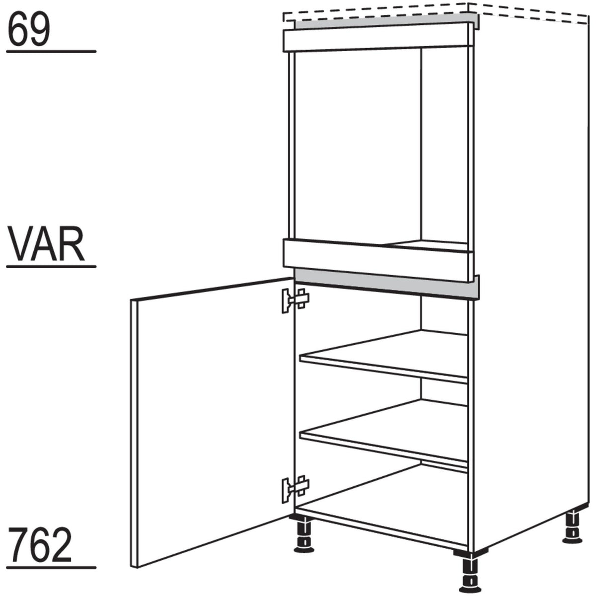 Nobilia XL-Geräte-Umbau Backofen NGO-X 53401