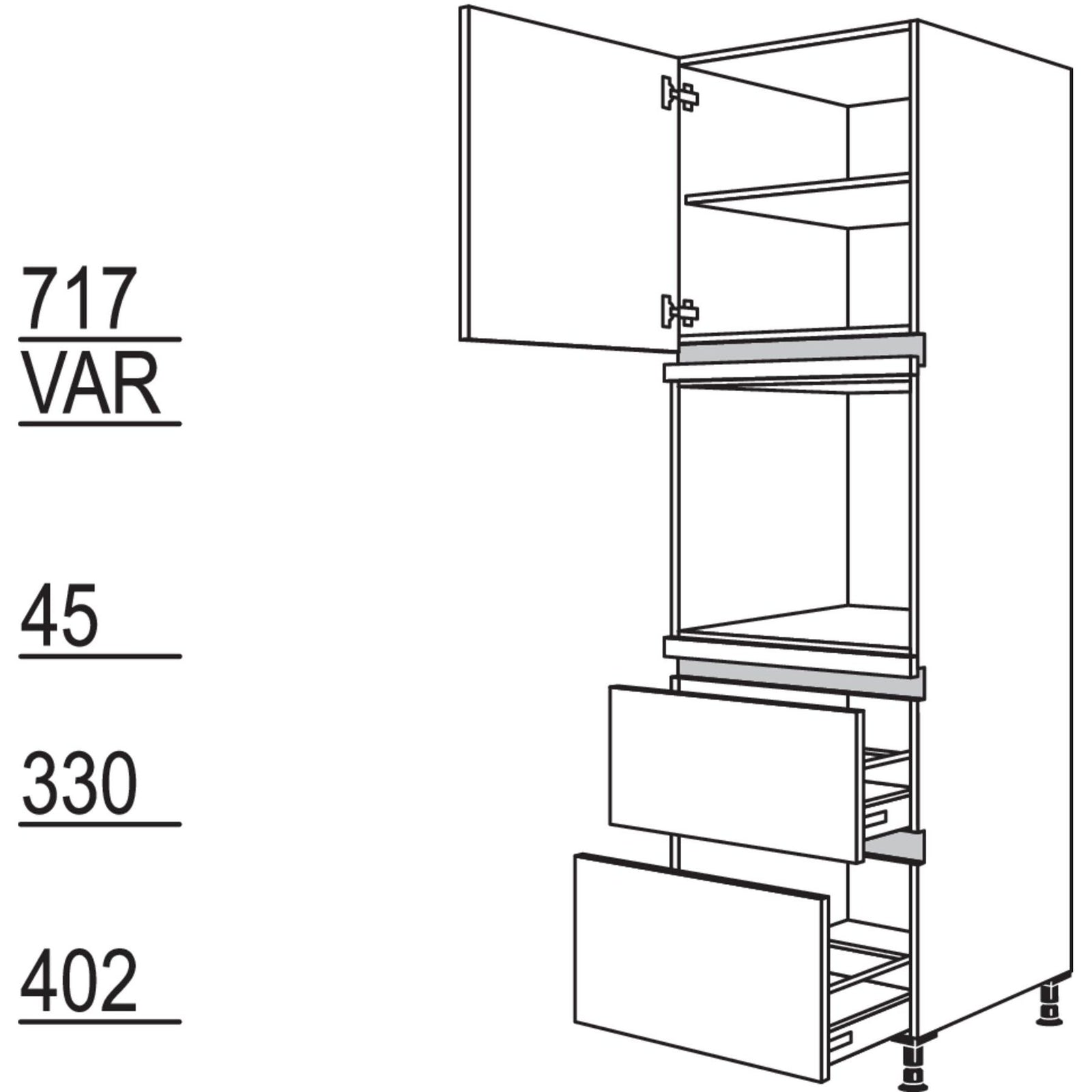 Nobilia XL-Geraete-Umbau Backofen NGO2A-3X 53321
