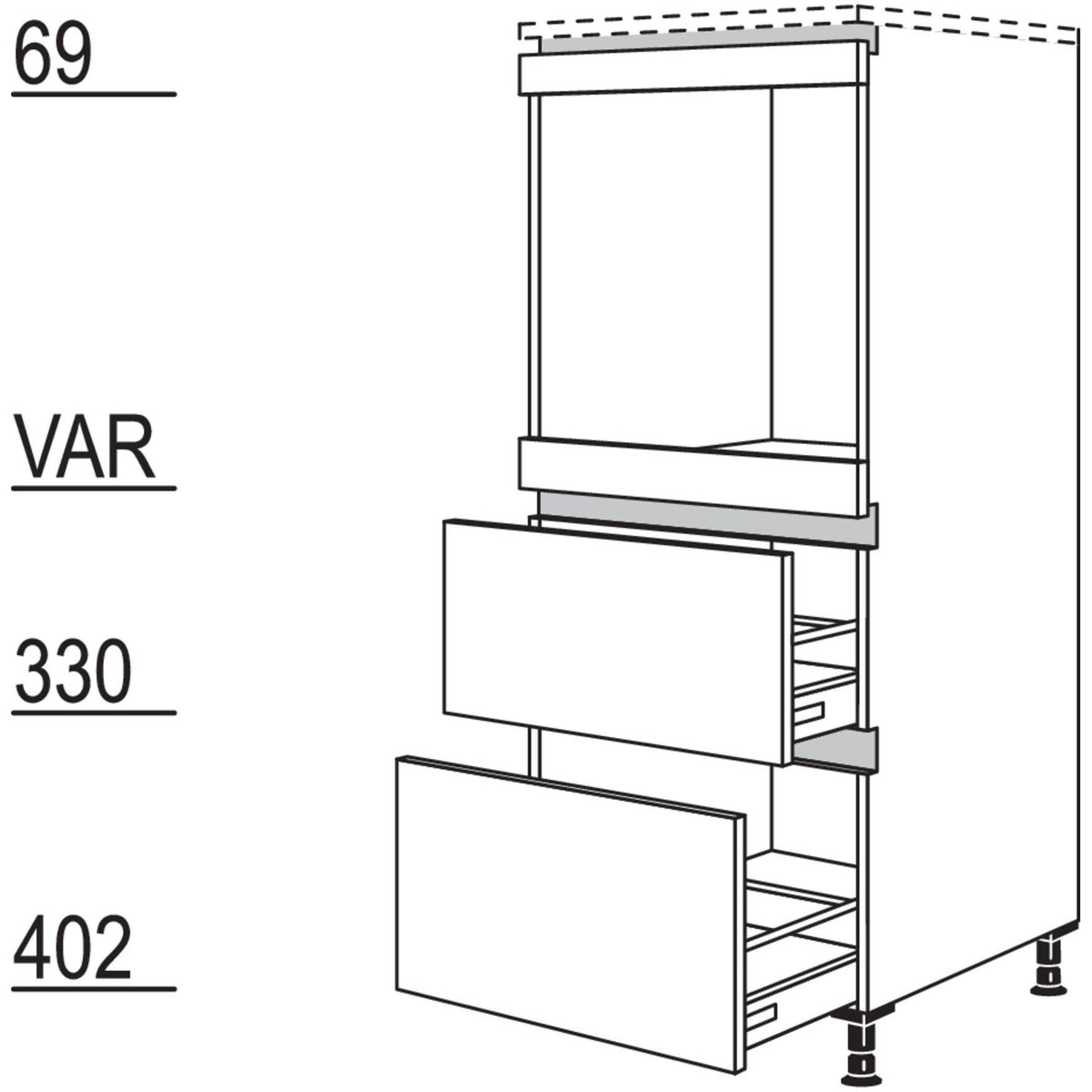 Nobilia XL-Geraete-Umbau Backofen NGO2A-X 53402