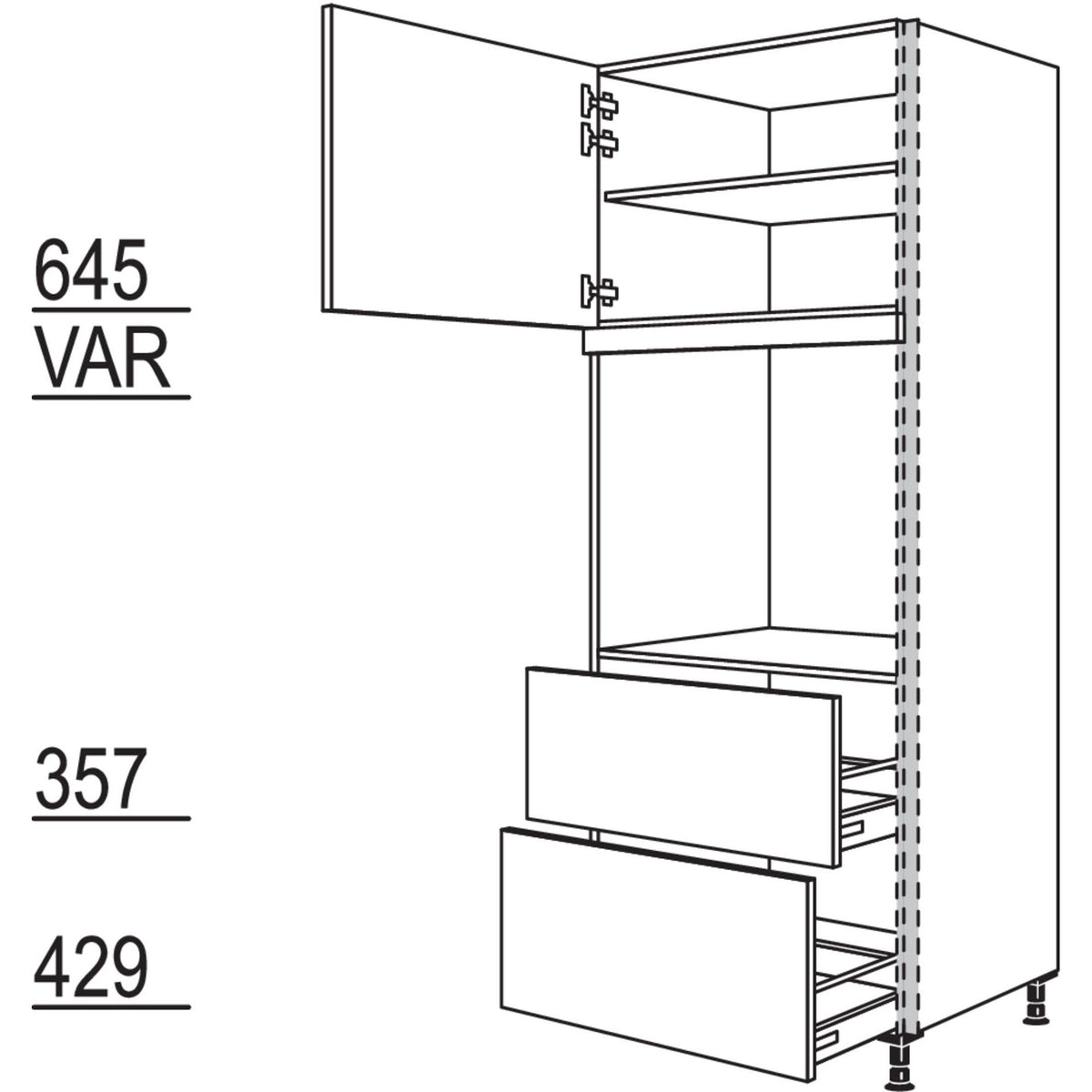 Nobilia XL-Geraete-Umbau Backofen NGSDAO2A76-3X 56968