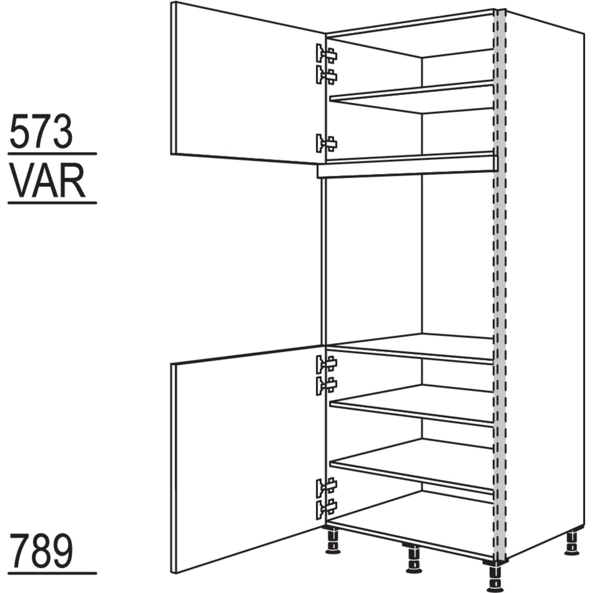 Nobilia XL-Geräte-Umbau Backofen NGSDAO76-2X 45964
