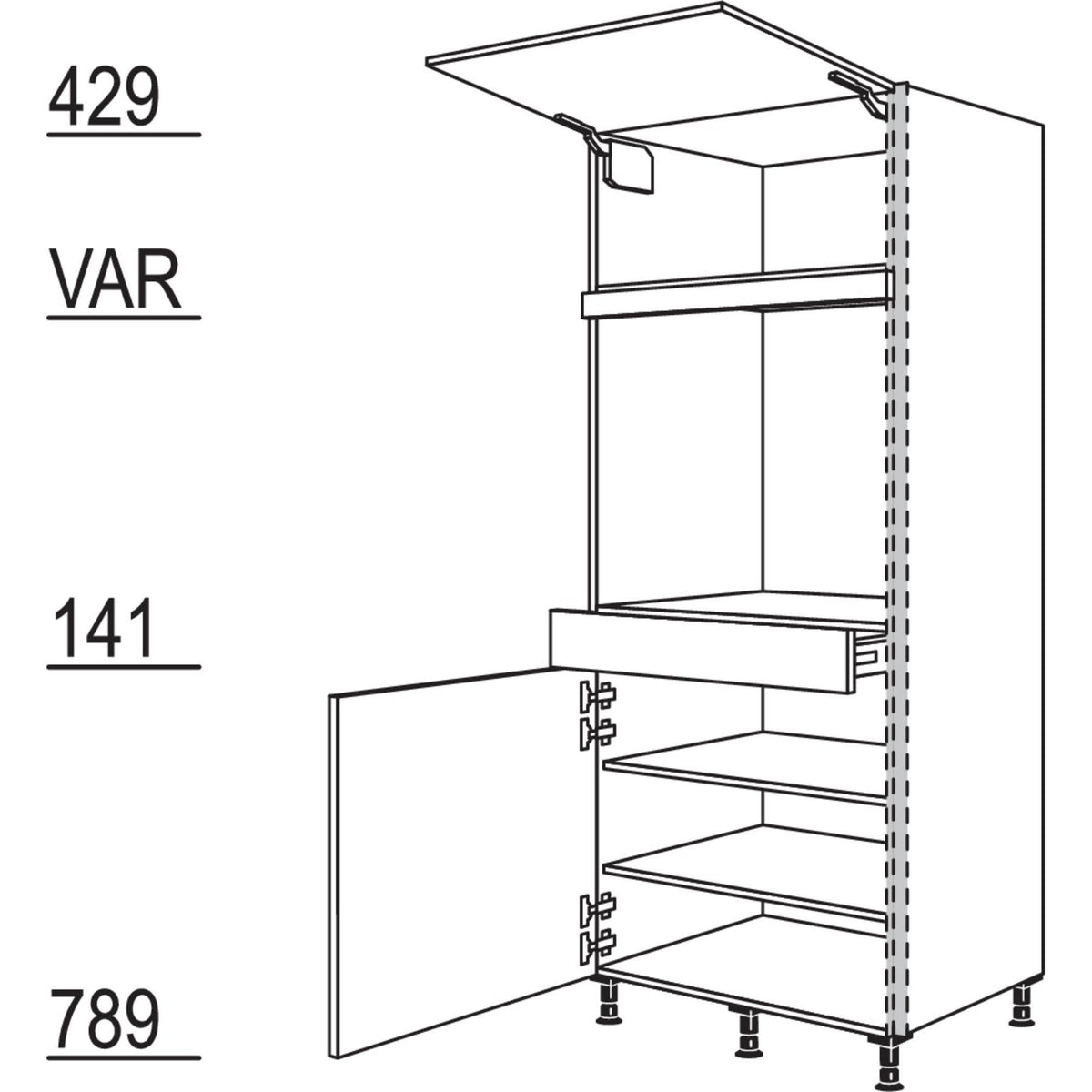 Nobilia XL-Geräte-Umbau Backofen NGSDAOS76-2X 45966