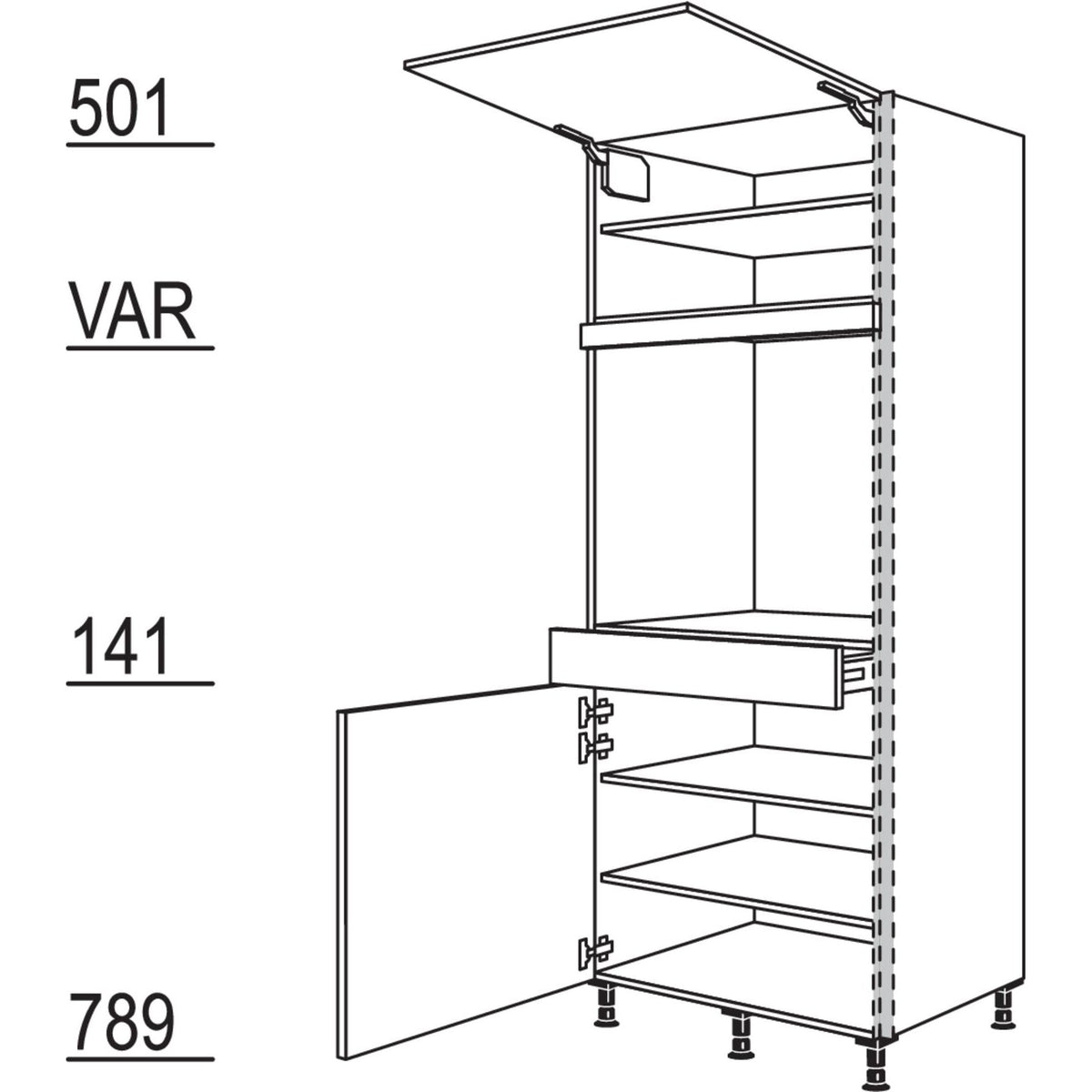 Nobilia XL-Geraete-Umbau Backofen NGSDAOS76-3X 56966