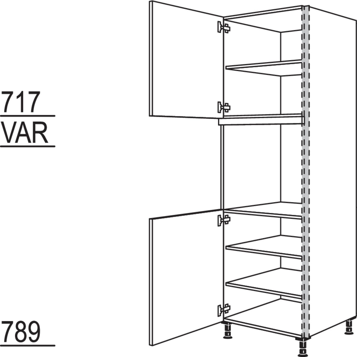 Nobilia XL-Geräte-Umbau Backofen NGSO-2X 45928
