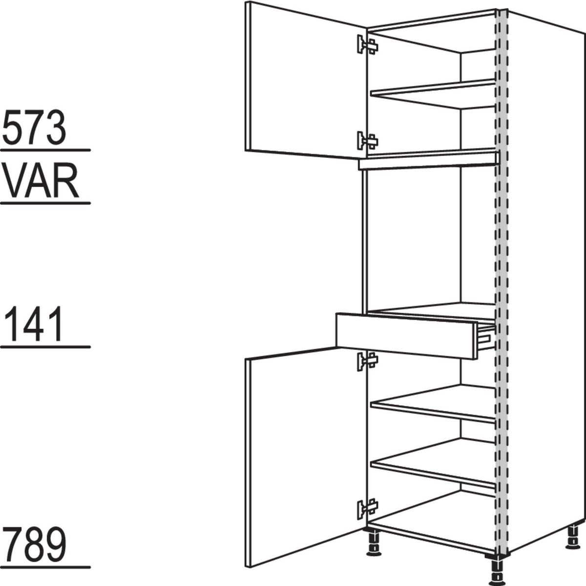 Nobilia XL-Geräte-Umbau Backofen NGSOS-2X 45930