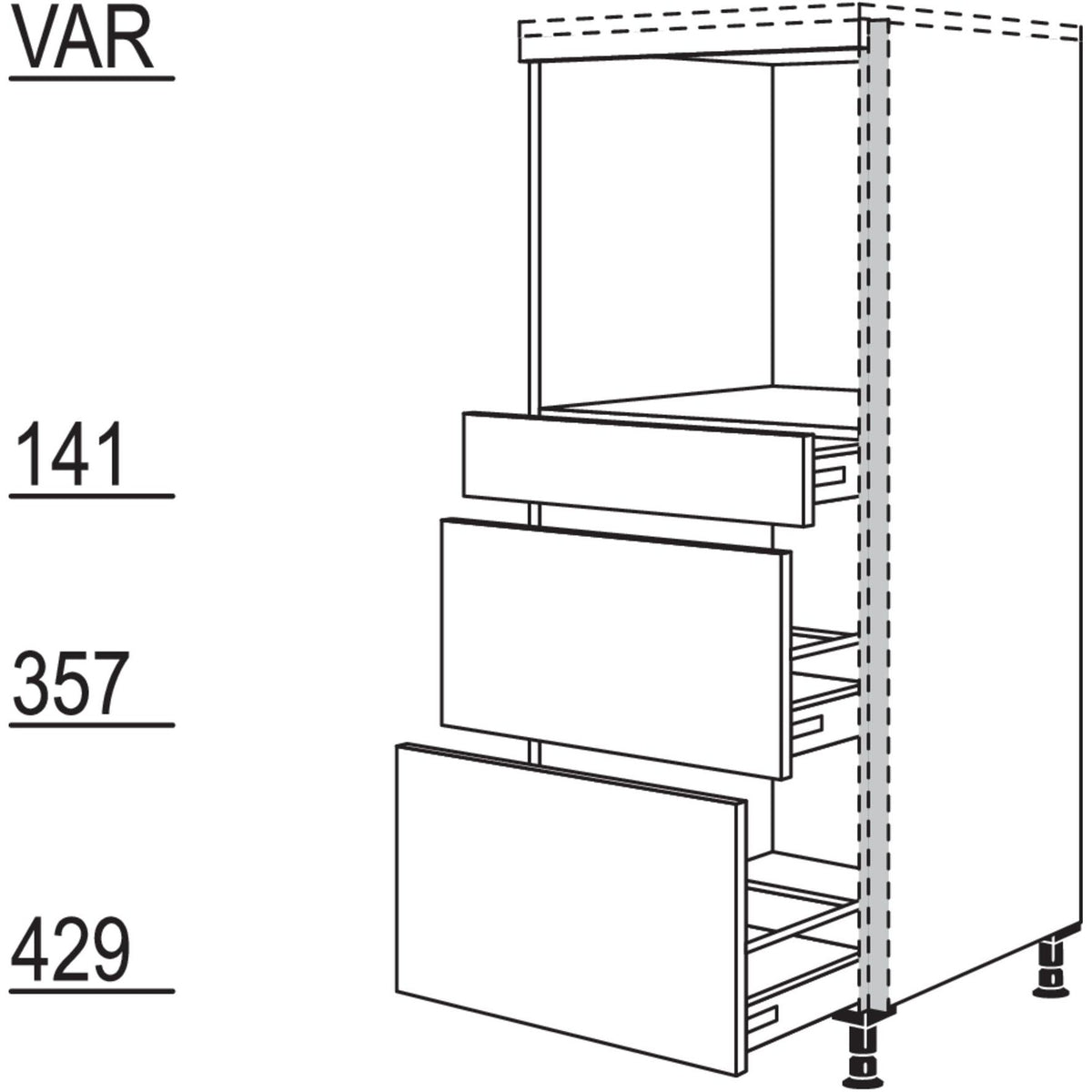 Nobilia XL-Geraete-Umbau Backofen NGSOS2A-X 63442
