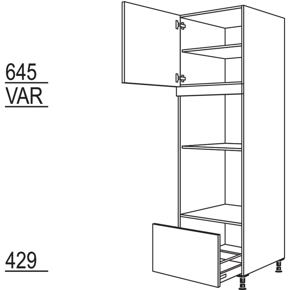 Nobilia XL-Geraete-Umbau Backofen und Dampfgarer - Kompaktgeraet GDDKOA-3X 52716