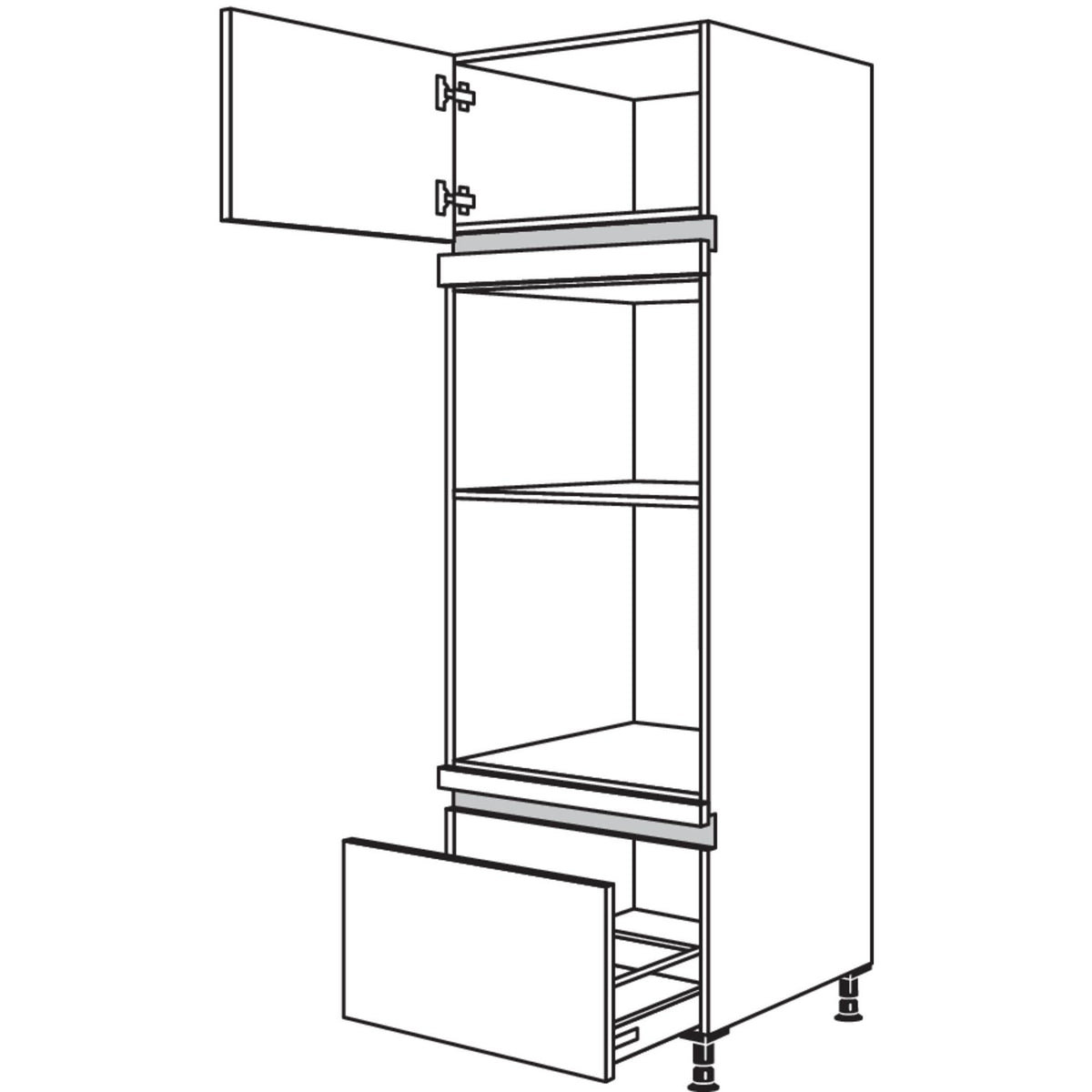 Nobilia XL-Geraete-Umbau Backofen und Dampfgarer - Kompaktgeraet NGODKA-1X 35323