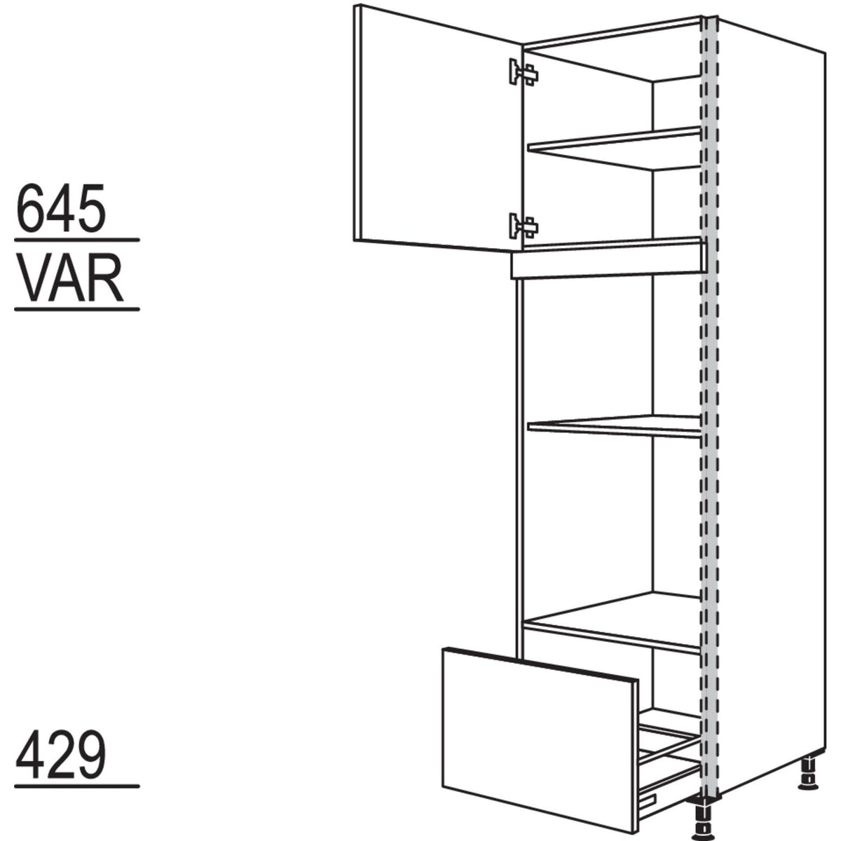 Nobilia XL-Geraete-Umbau Backofen und Dampfgarer - Kompaktgeraet NGSDKOA-3X 56934