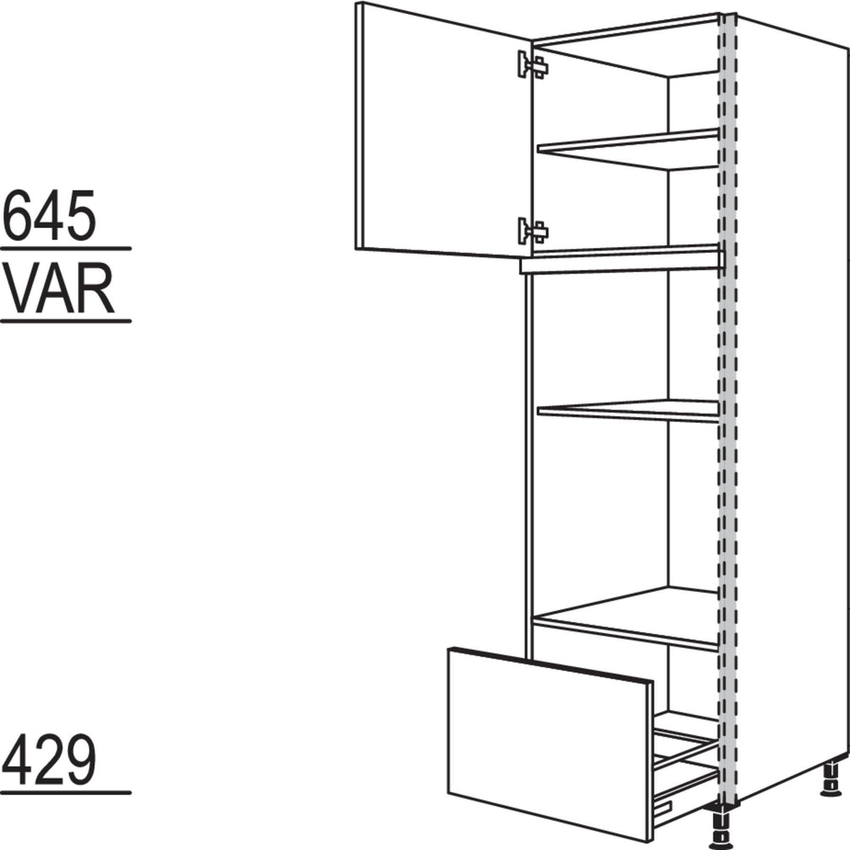 Nobilia XL-Geräte-Umbau Backofen und Mikrowelle NGSMOA-2X 45933