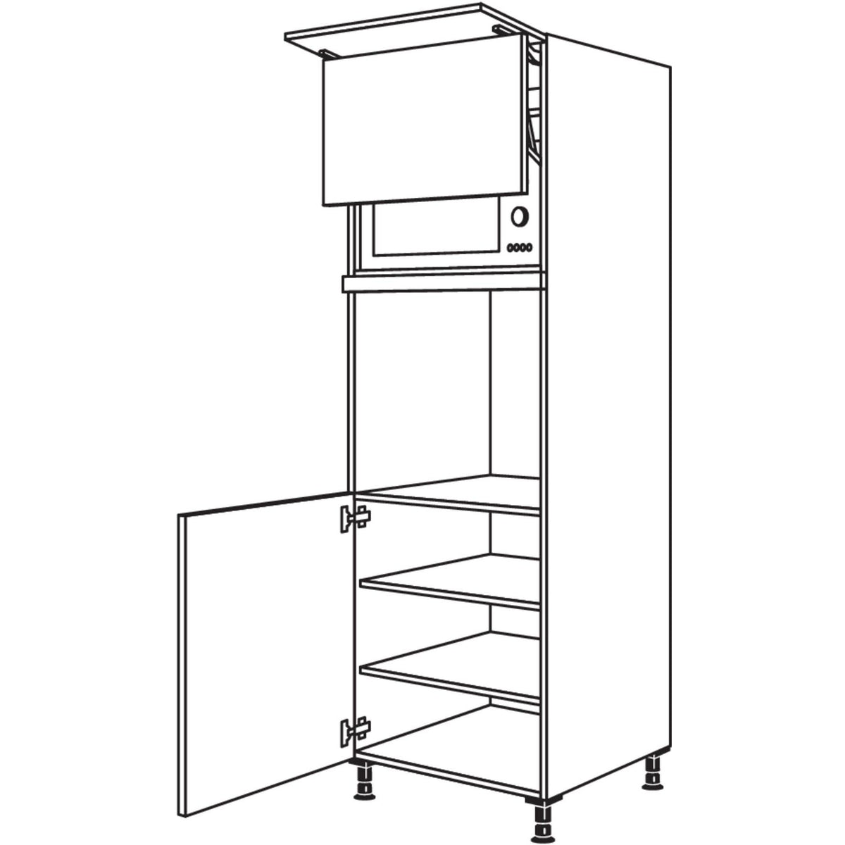 Nobilia XL-Geraete-Umbau Backofen und Mikrowelle mit Lifttuer GDLO-1X 33748