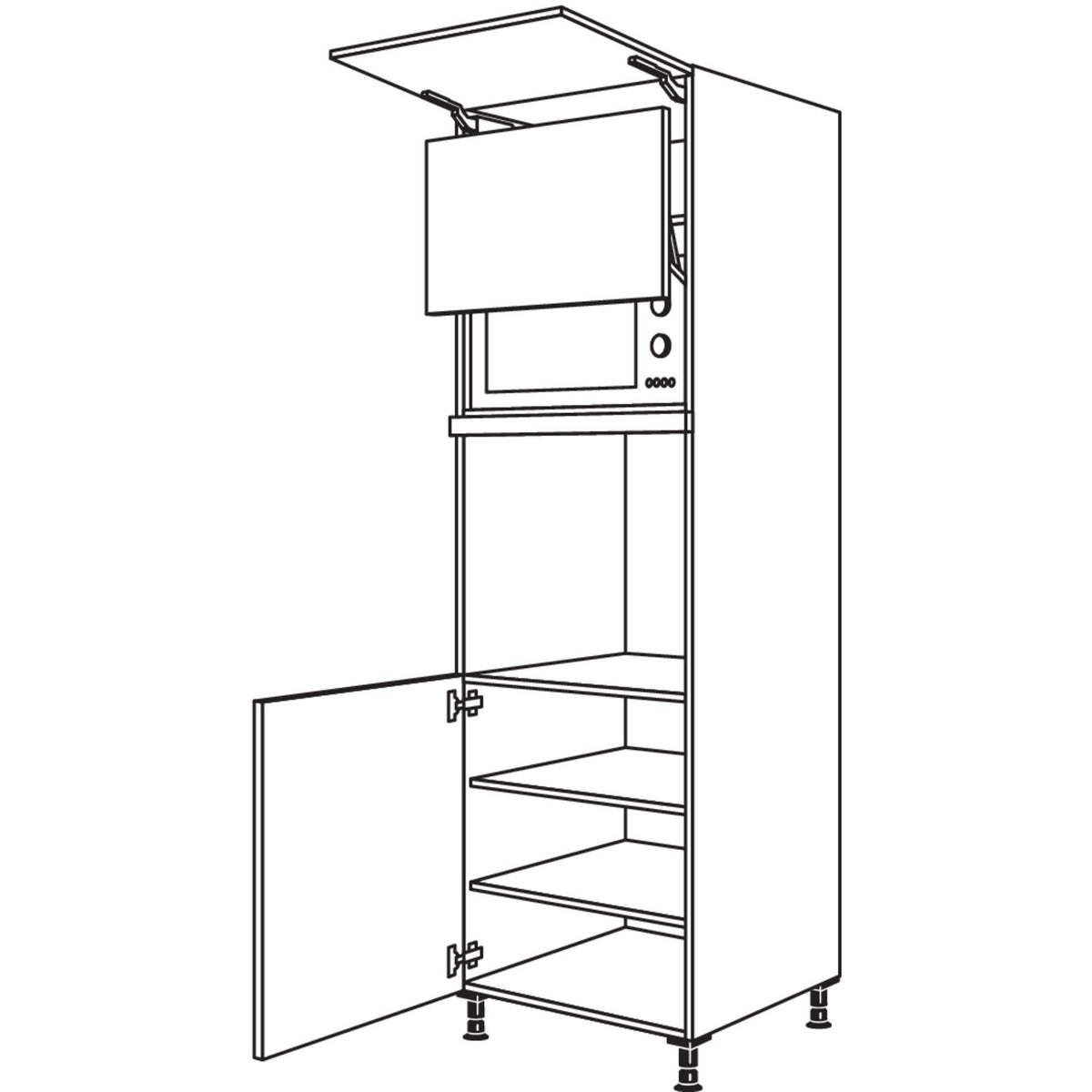 Nobilia XL-Geraete-Umbau Backofen und Mikrowelle mit Lifttuer GDLO-3X 51748