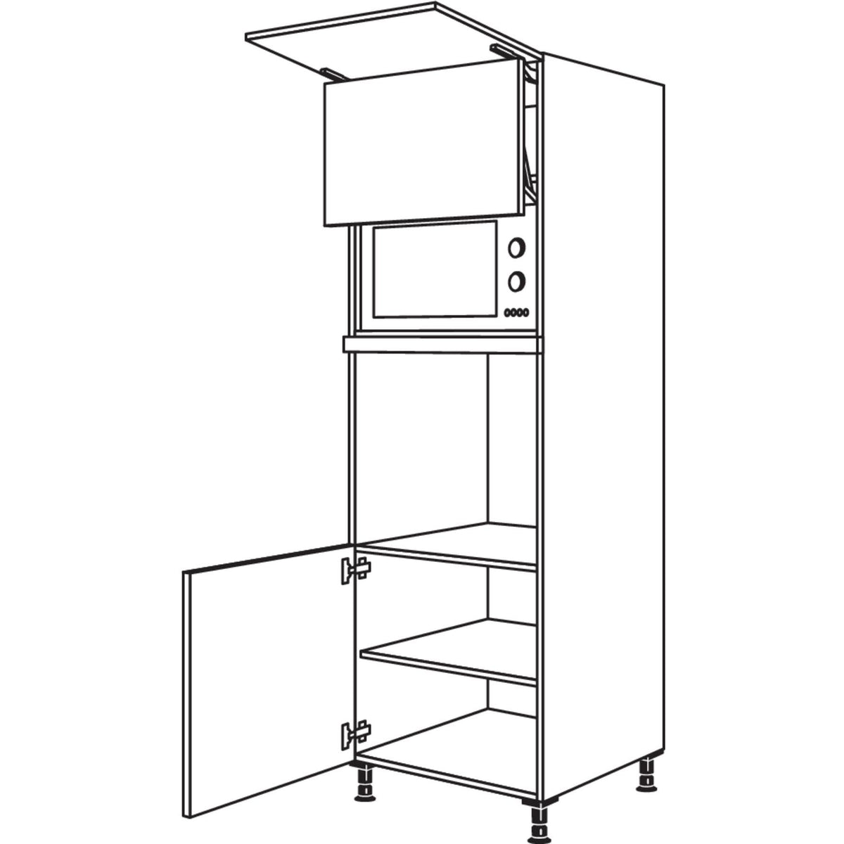 Nobilia XL-Geraete-Umbau Backofen und Mikrowelle mit Lifttuer GLO-1X 32725