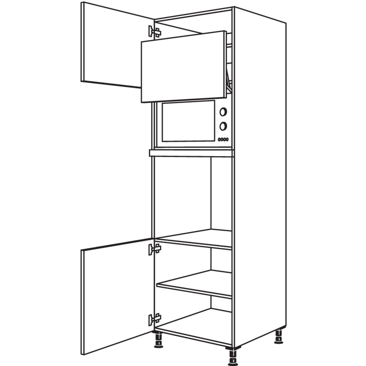 Nobilia XL-Geraete-Umbau Backofen und Mikrowelle mit Lifttuer GLO-3X 52725