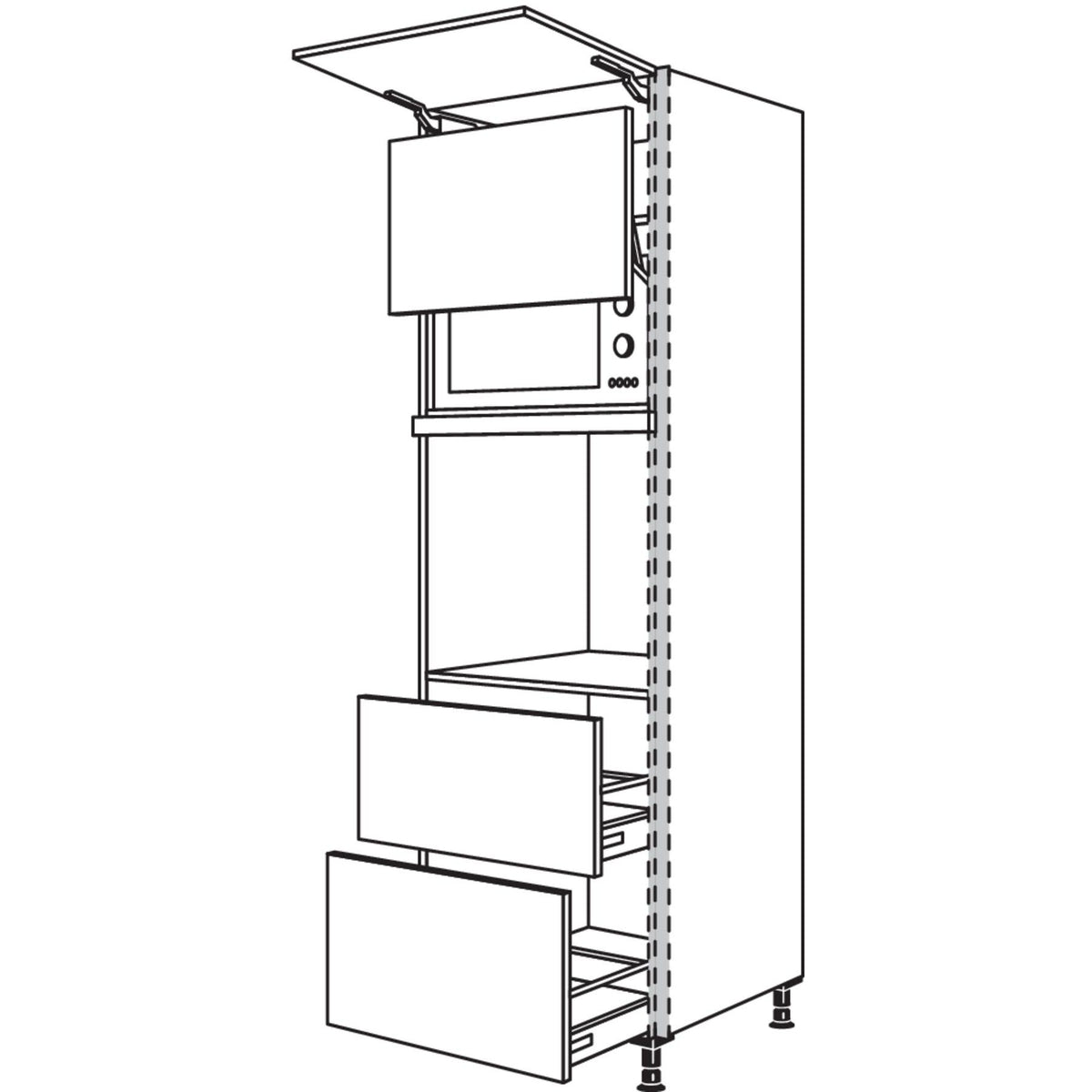 Nobilia XL-Geraete-Umbau Backofen und Mikrowelle mit Lifttuer NGSLO2A-3X 56926