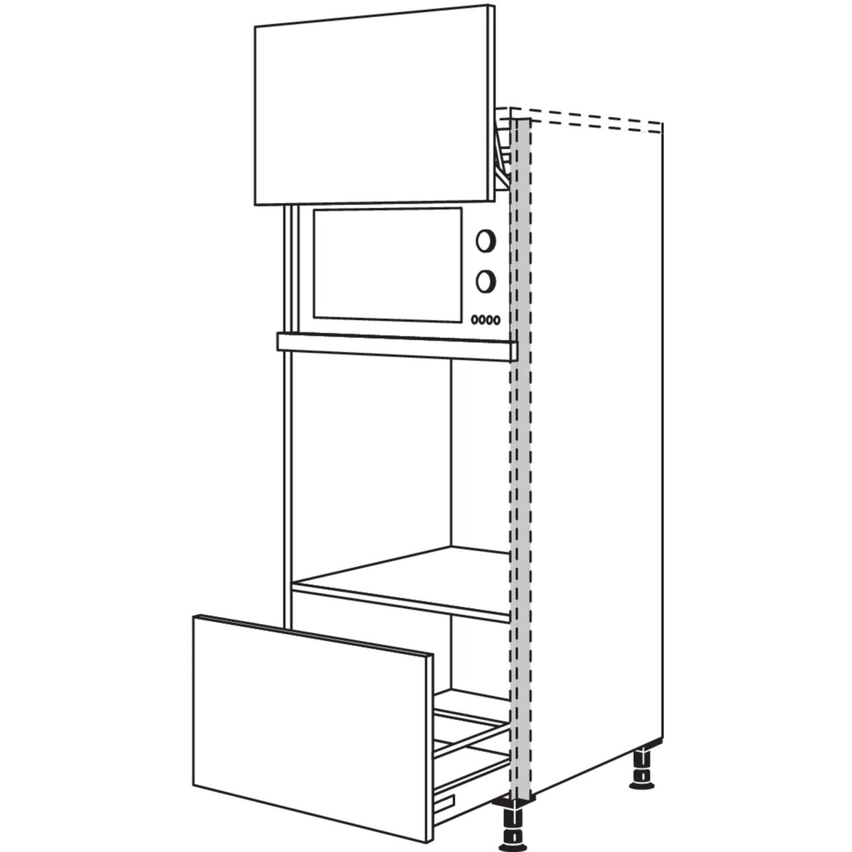 Nobilia XL-Geraete-Umbau Backofen und Mikrowelle mit Lifttuer NGSLOA-X 63449