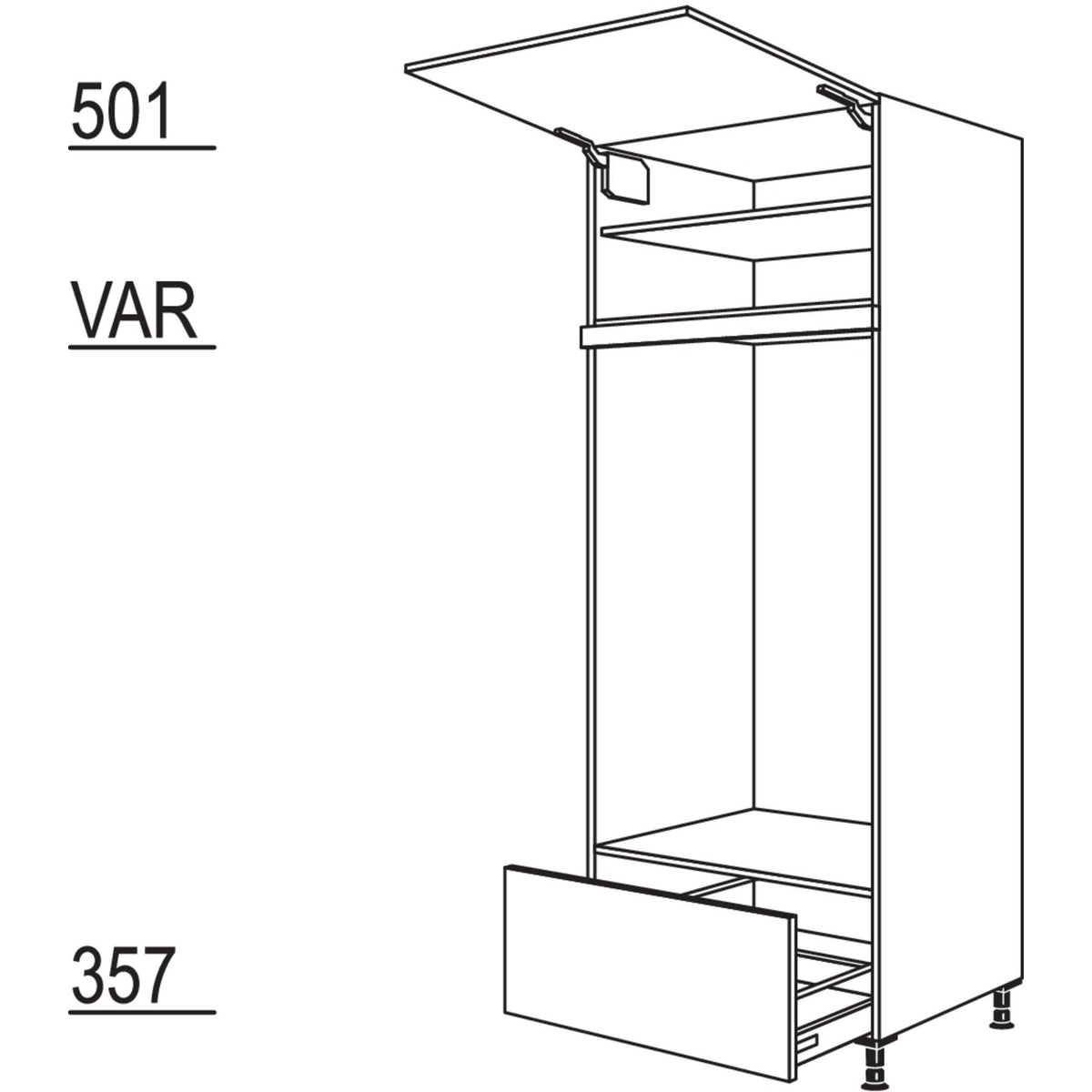Nobilia XL-Geraete-Umbau Doppel-Backofen GAODA76-3X 51810