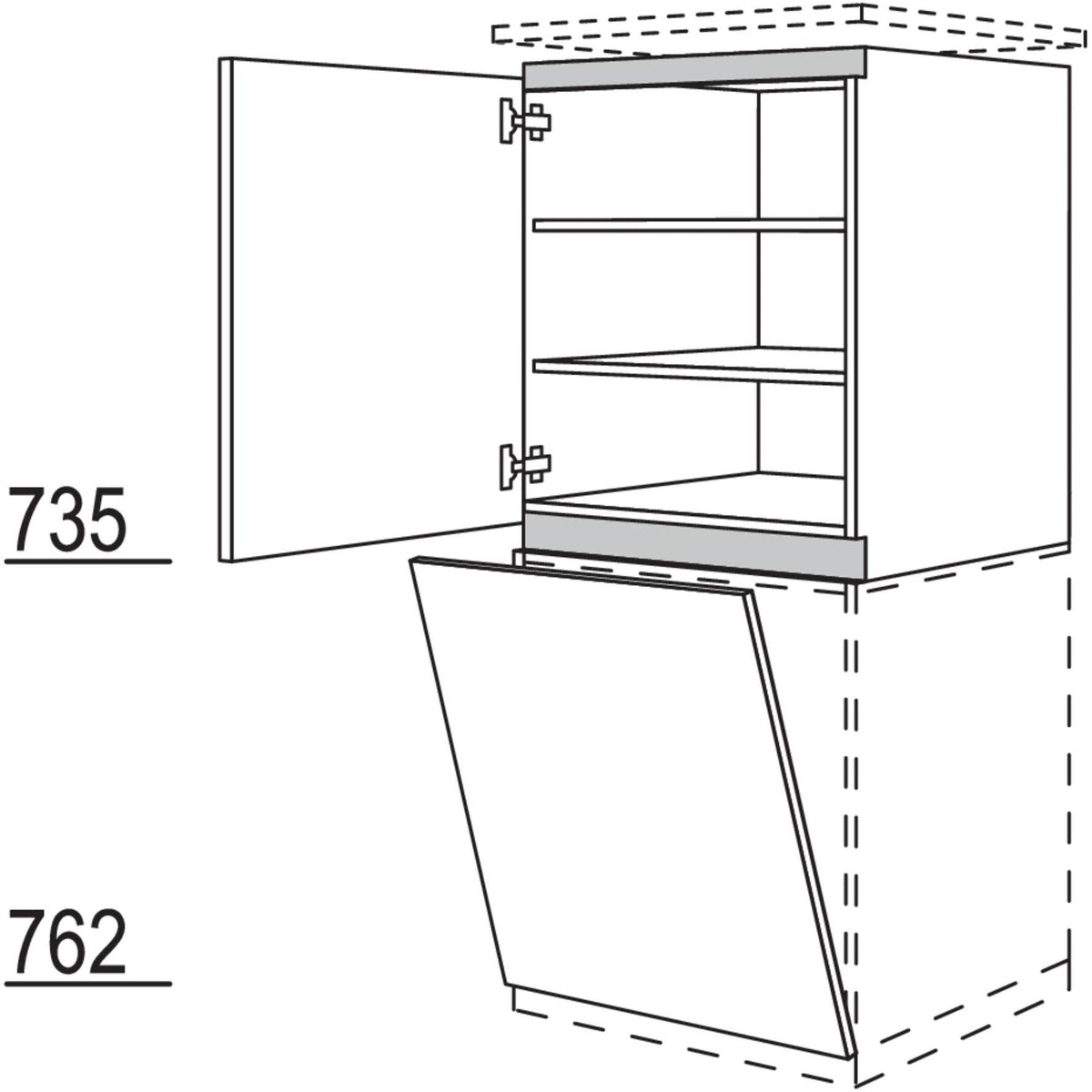 Nobilia XL-Geräte-Umbau Geschirrspüler für Gerätehöhe- 805 - 865 mm NGGSP60-X 58819