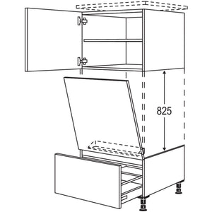 Nobilia XL-Geraete-Umbau Geschirrspueler geeignet fuer Nischenhoehe- 825 mm - GGSP60-X 32536